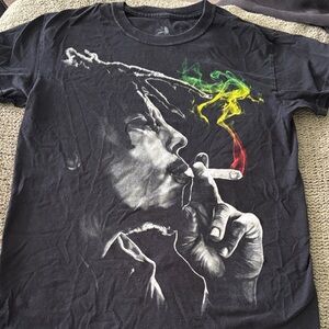 Zion Rootswear Black Tee with Rasta Smoke Design